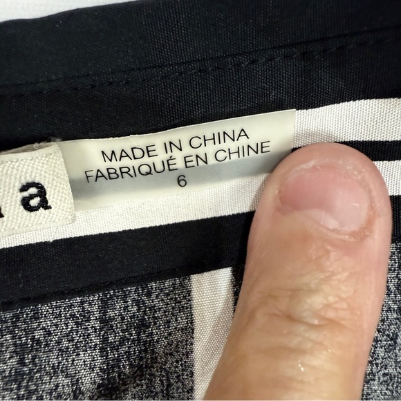 Alice + Olivia Black White 3/4 Sleeve midi Dress wedding guest shower size 6 - Picture 5 of 16